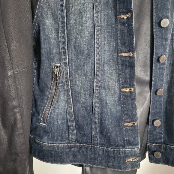 FADE TO BLUE Women's Denim and Black Sleeve Jacket (Size: Small) - Picture 5 of 16